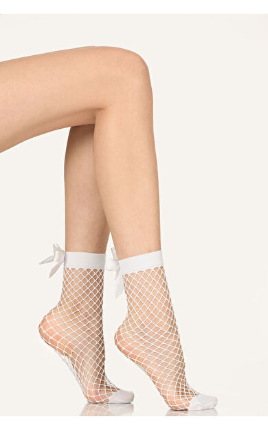 NBB Beyaz 70 Denye File Soket Çorap