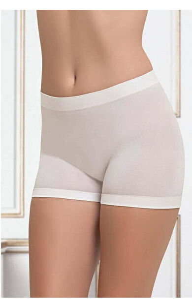 NBB Beyaz Dikişsiz 3lü Ağlı Şort Külot