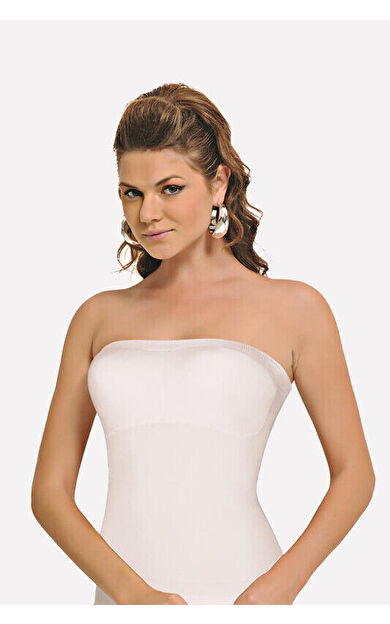 NBB Beyaz Dikişsiz Straplez Büstiyer