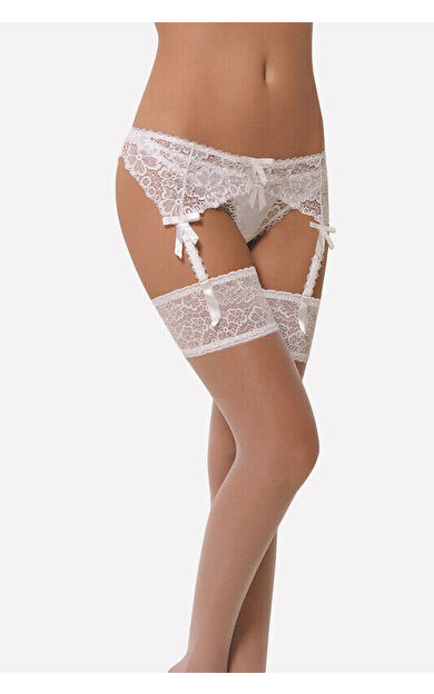 Beyaz Jartiyer String Takım