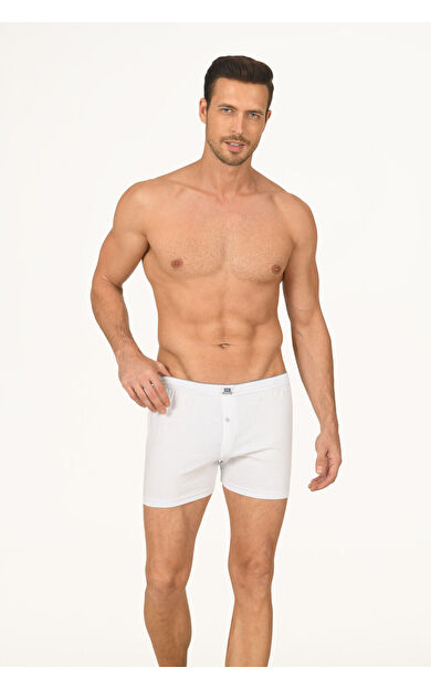 Beyaz Lighten Up Düğmeli  Boxer
