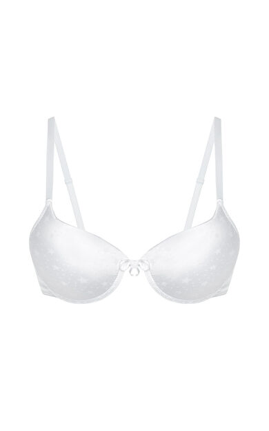 NBB Beyaz Yıldız Desenli Hafif Destekli Sütyen