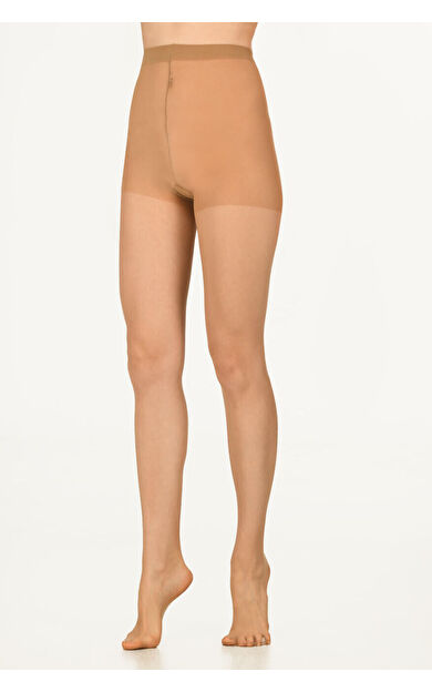 NBB Bronz Süper İnce 15 Denye Ağlı Burunsuz Külotlu Çorap