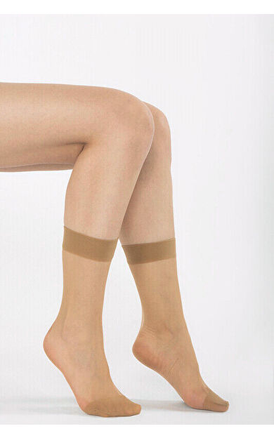 NBB Bronz Tam Parlak 15 Denye Burunsuz Soket Çorap