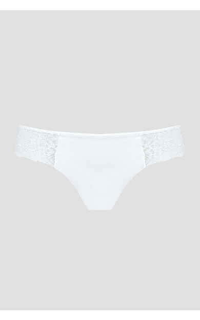 Ekru Lazer Kesim Dantelli String