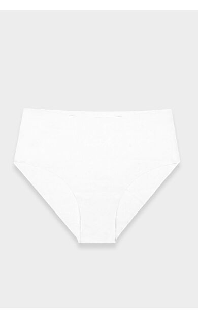 Ekru Lazer Kesim İz Yapmaz Yüksek Bel Külot