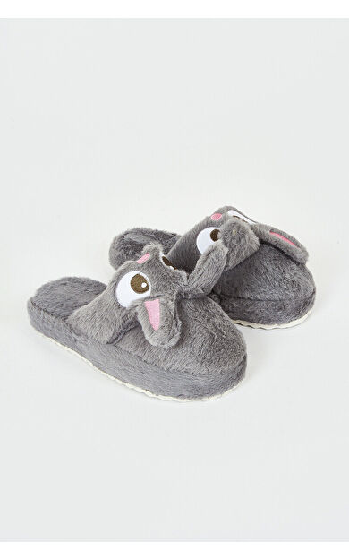 Füme Tavşanlı Ev Terliği