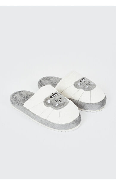 Gri Eğlenceli Figür Ev Terliği