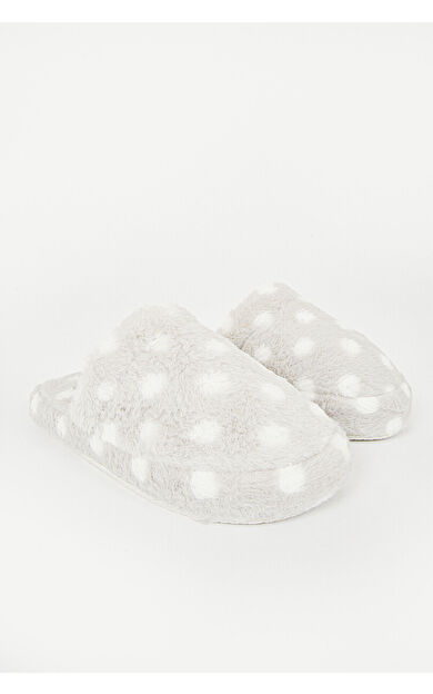 Gri Puantiyeli Ev Terliği