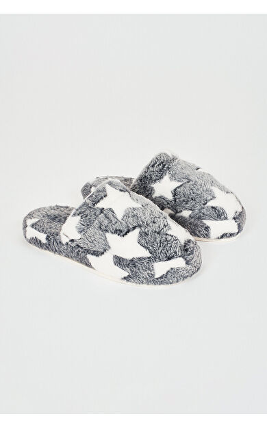 Gri Yıldızlı Atom Ev Terliği