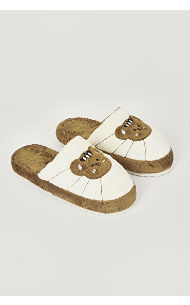 Kahverengi Eğlenceli Figür Ev Terliği