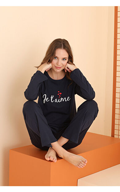 NBB Lacivert Heart Pijama Takımı