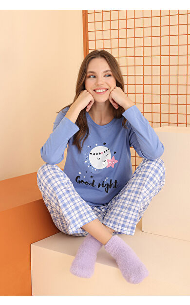 NBB Mavi Good Night Pijama Takımı