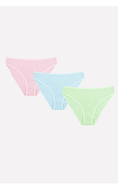 Mavi Yeşil Pembe 3lü Fitilli Külot