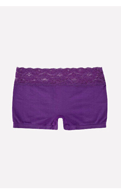 NBB Mor Dikişsiz Ağlı Dantelli Şort Külot
