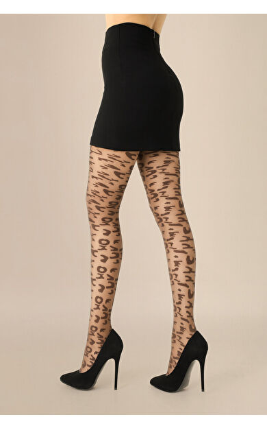 Mürdüm Desenli 15 Denye Külotlu Çorap