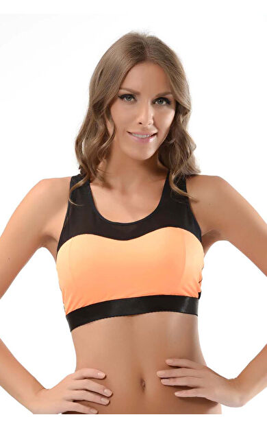 NBB Neon Oranj Tüllü Sporcu Üst Büstiyer