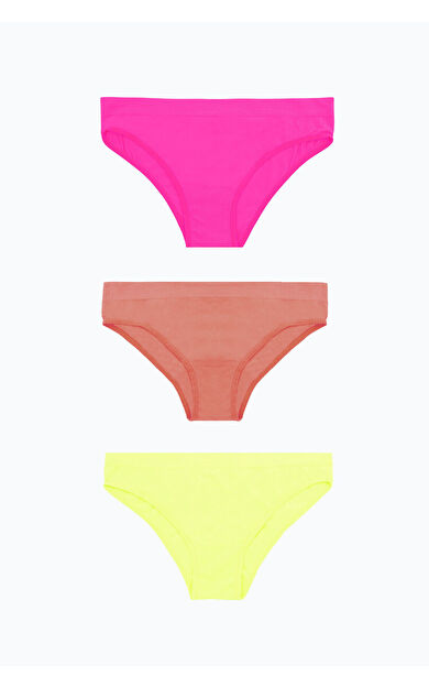 NBB Neon Pembe Sarı Açık Oranj Dikişsiz 3lü Külot