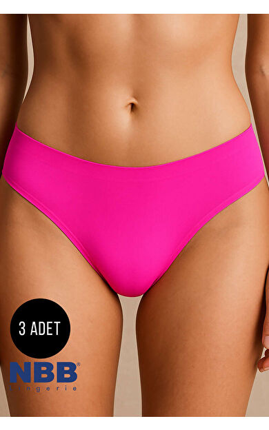 Neon Pembe Sarı Açık Oranj Dikişsiz 3lü Külot