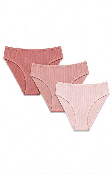Pembe Gülkurusu Pudra 3lü Fitilli Külot