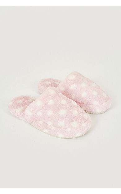 Pembe Puantiyeli Ev Terliği