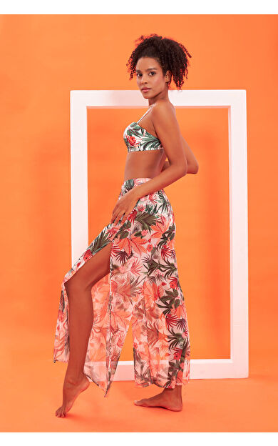 NBB Renkli Yaprak Desen Pantolon Pareo