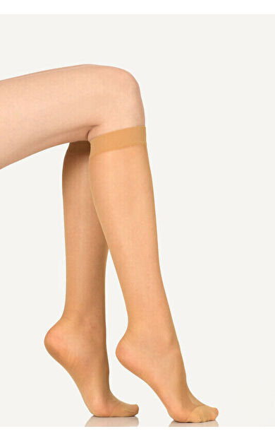 NBB Sahra Süper İnce 15 Denye Parlak Diz Altı Pantolon Çorabı