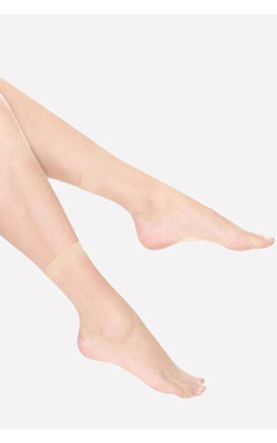 Sahra Tam Parlak 15 Denye Burunsuz Soket Çorap