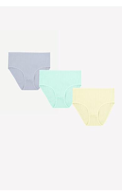 NBB Sarı Mint İndigo 3lü Yüksek Bel Külot