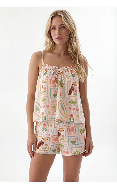 Sarı Seaside Şortlu Takım