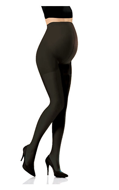 NBB Siyah 15 Denye Karın Panelli Külotlu Hamile Çorabı