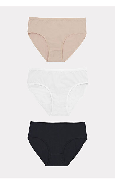 Siyah-Beyaz-Ten 3lü Bato Külot