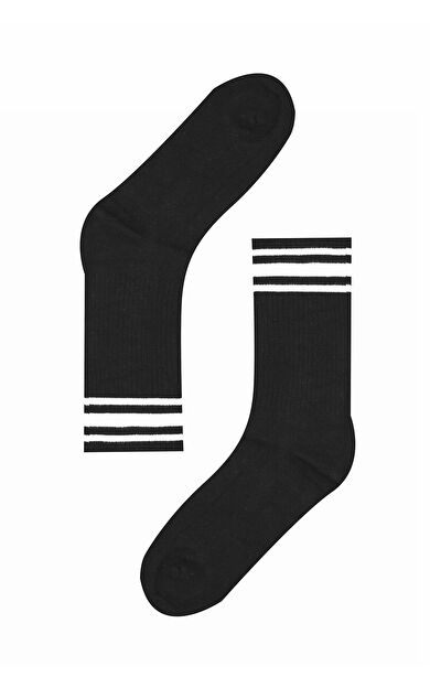 NBB Siyah Çemberli Bamboo Soket Çorap