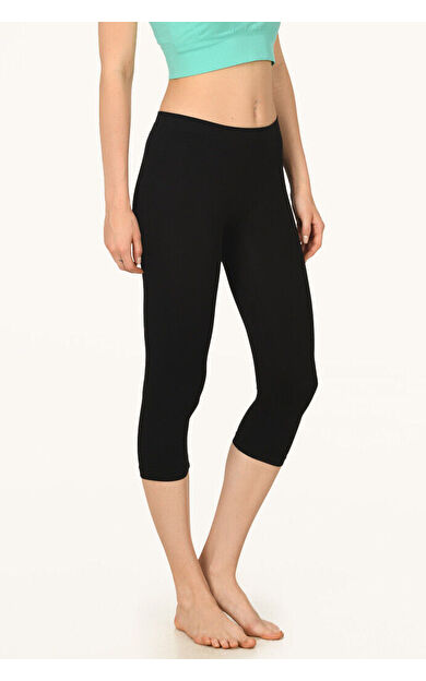 Siyah Fly Fast Speed Dikişsiz Kapri Tayt