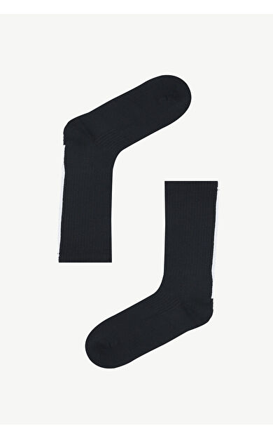 Siyah Kadın Çizgili Çorap