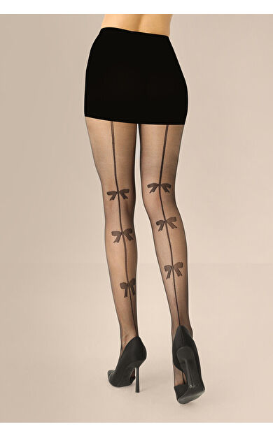 Siyah Kurdele Külotlu Çorap