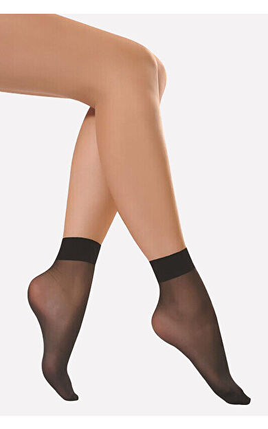 NBB Siyah Tam Parlak 15 Denye Burunlu Soket Çorap