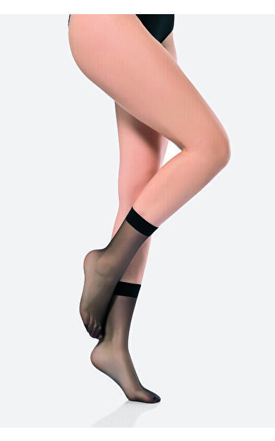 NBB Siyah Tam Parlak 15 Denye Burunsuz Soket Çorap