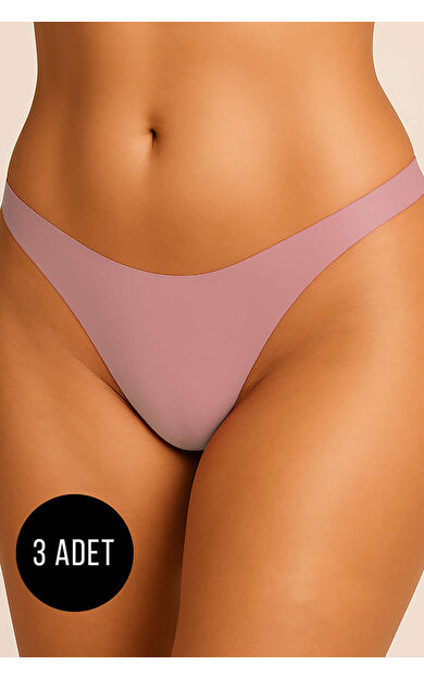 Siyah Vizon Ten Rengi 3lü Lazer Kesim İz Yapmaz Tanga