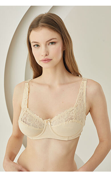 NBB Ten Rengi Dantelli Balenli Penye Toparlayıcı Sütyen