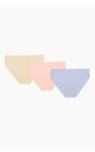 Ten Rengi Mavi Cappuccino 3lü Lazer Kesim İz Yapmaz Basic Külot