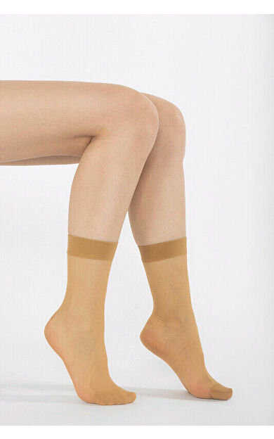 Ten Rengi Tam Parlak 15 Denye Burunsuz Soket Çorap