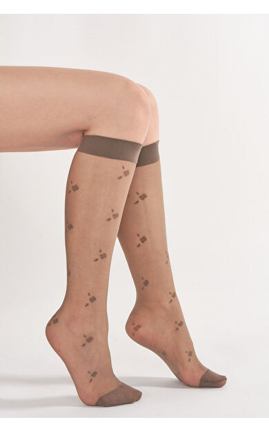 Vizon Sheena Desenli Diz Altı Pantolon Çorabı