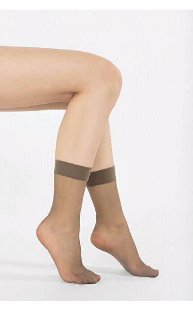 Vizon Tam Parlak 15 Denye Burunsuz Soket Çorap