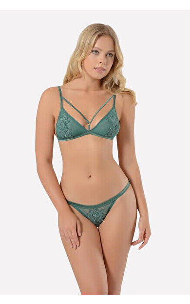 Yeşil Fileli Sütyen Külot Takımı