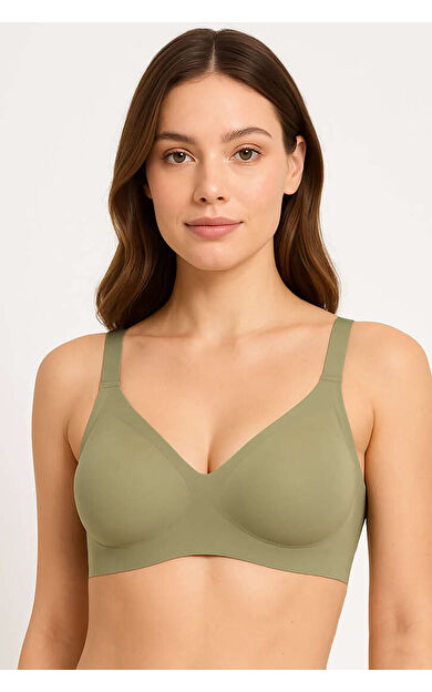 Yeşil Lazer Kesim Dikişsiz Balensiz Sütyen