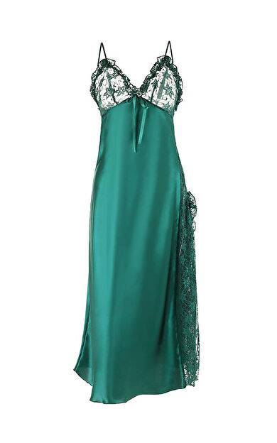 NBB Yeşil Saten Fantezi Gecelik