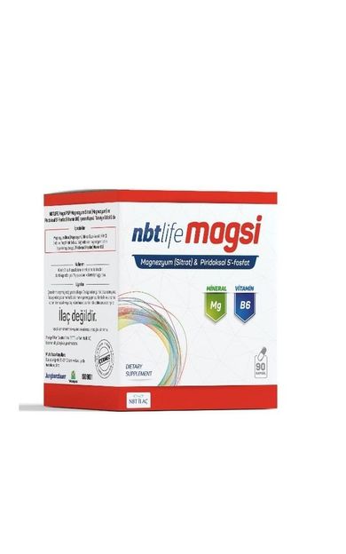 NBTLife Magsi -Magnezyum Sitrat + Piridoksal 5 Fosfat 90 Kapsül