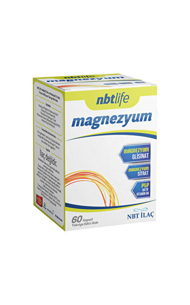 NBT İlaç Magnezyum P5P Takviye Edici Gıda 60 Kapsül