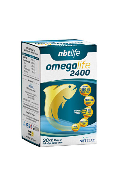 NBT Life Omegalife 2400 Omega 3 30 x 2 Combotech Kapsül